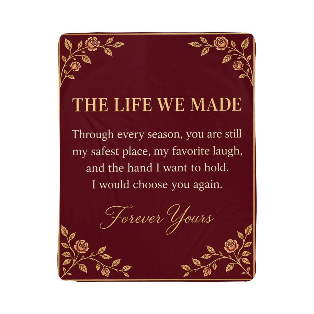 To My Wife romantic keepsake blanket design close-up