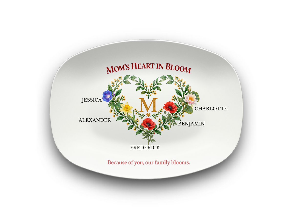 Mom birth flower platter clean product view