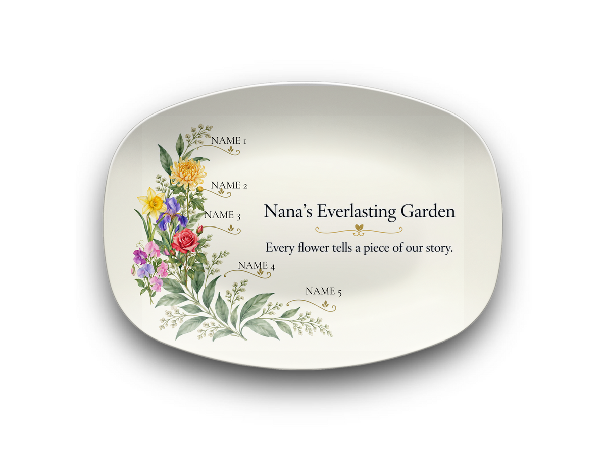 Personalized Nana family keepsake platter clean product view