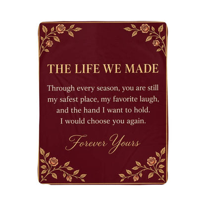 To My Wife romantic keepsake blanket design close-up